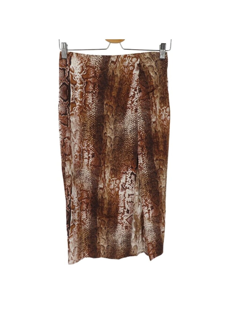 GUESS Women Extra Small XS Tammie Midi Slit Skirt Snakeskin Python Print NEW